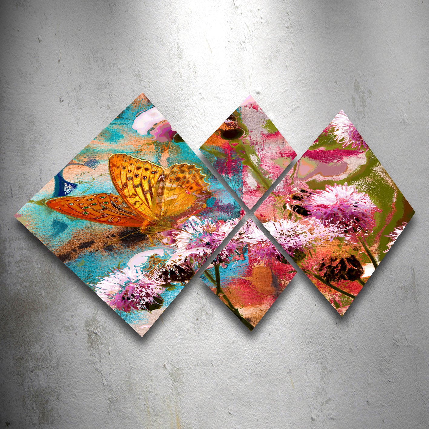 Conjunto Decorativo MDF Multicolor 4 Peças - Impressão UV Premium para Parede