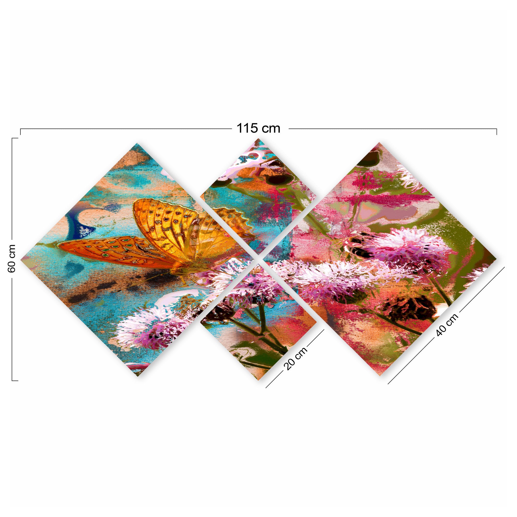 Conjunto Decorativo MDF Multicolor 4 Peças - Impressão UV Premium para Parede