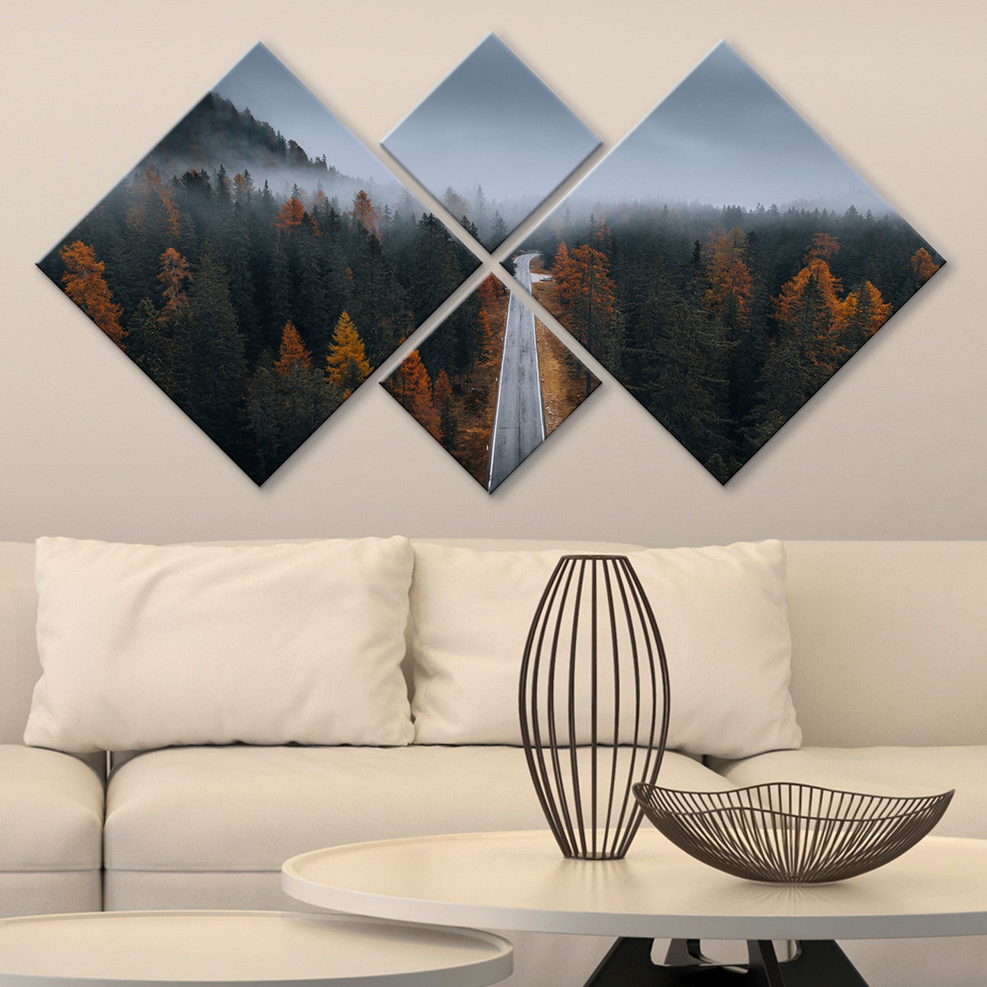 Conjunto Decorativo MDF Multicolor 4 Peças - Impressão UV Premium para Parede