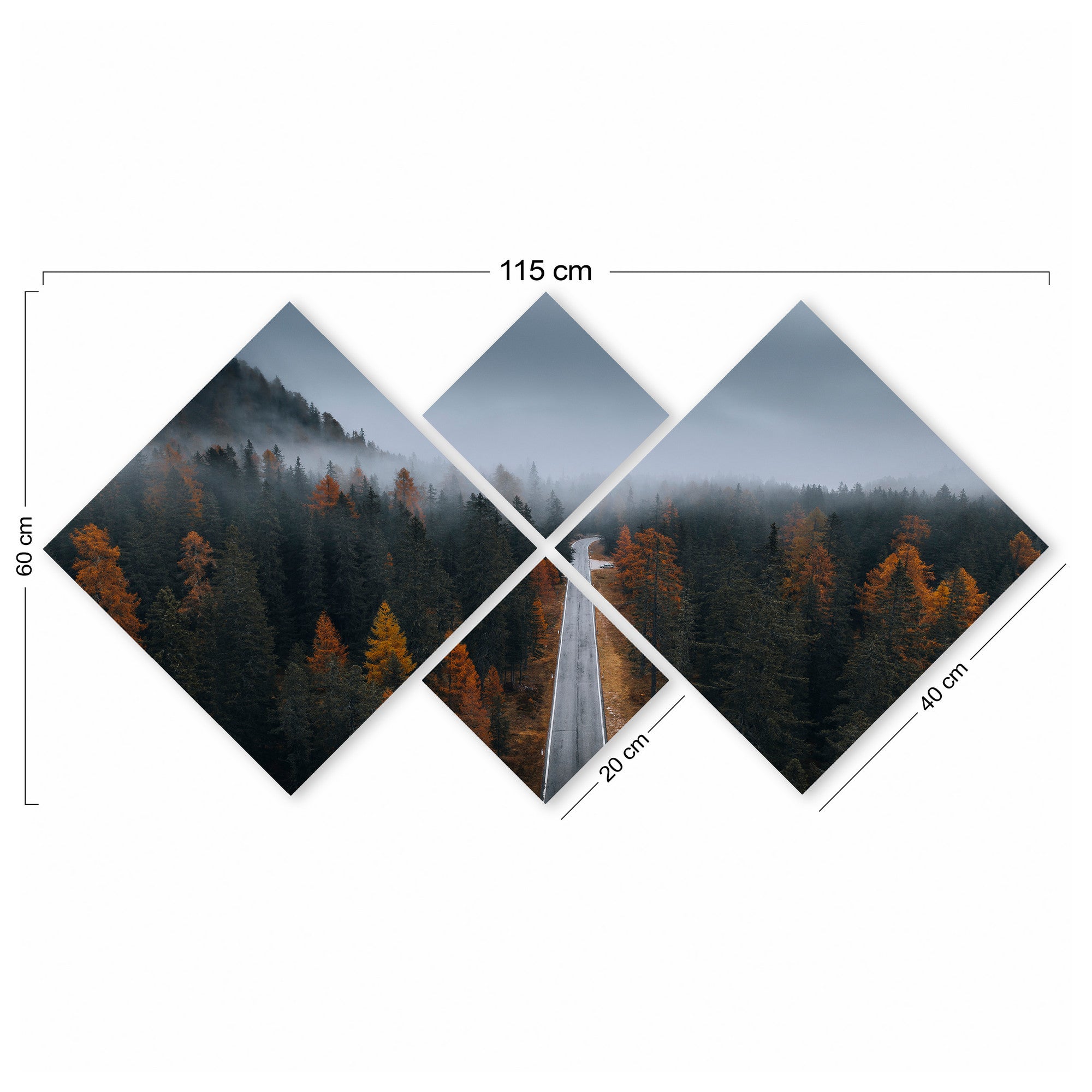 Conjunto Decorativo MDF Multicolor 4 Peças - Impressão UV Premium para Parede