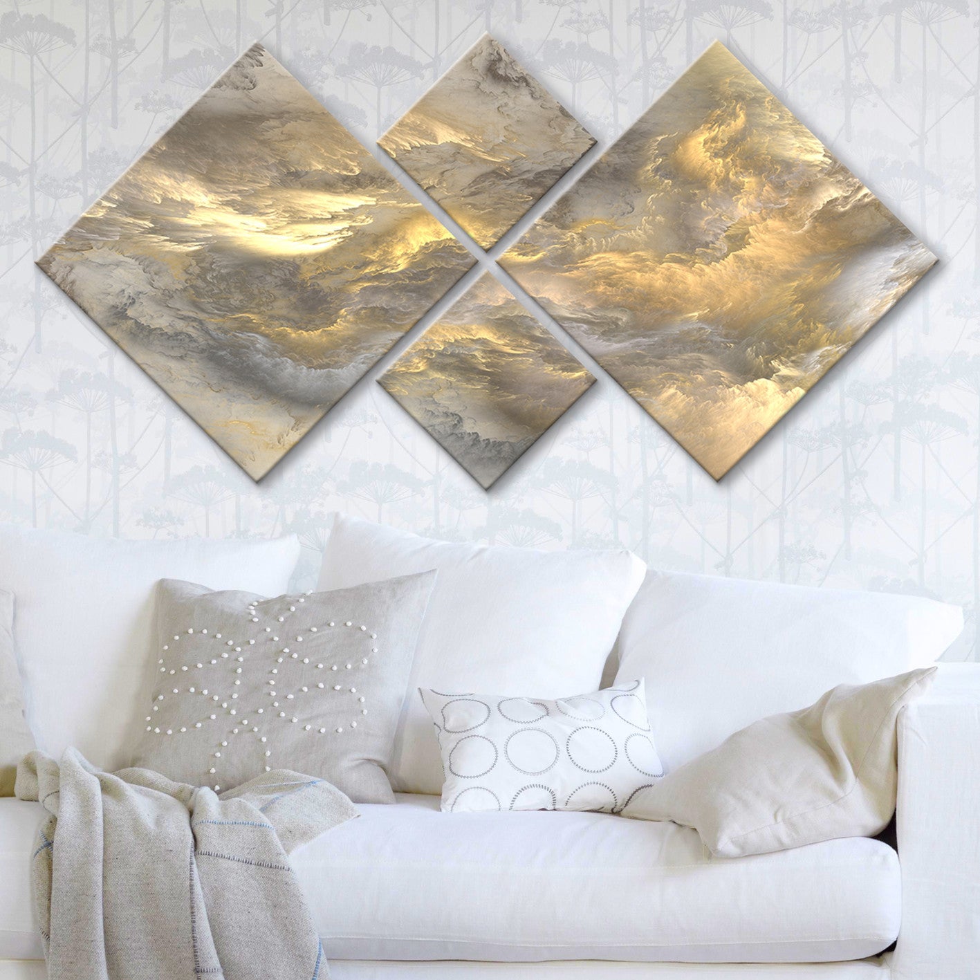 Conjunto Decorativo MDF Multicolor 4 Peças - Impressão UV Premium para Parede