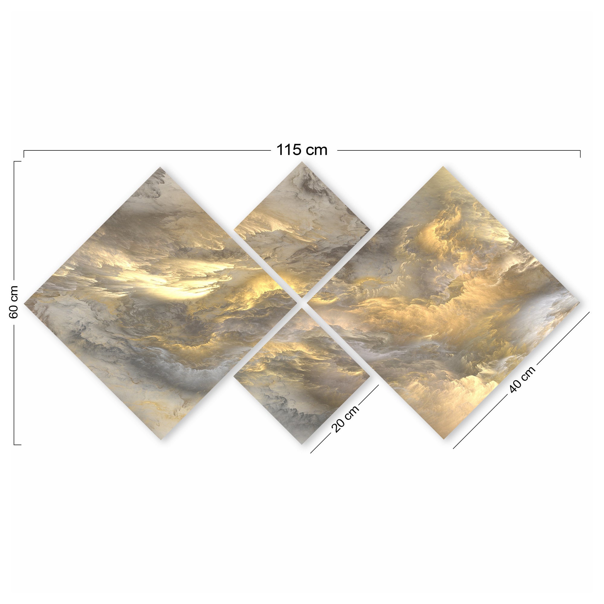 Conjunto Decorativo MDF Multicolor 4 Peças - Impressão UV Premium para Parede