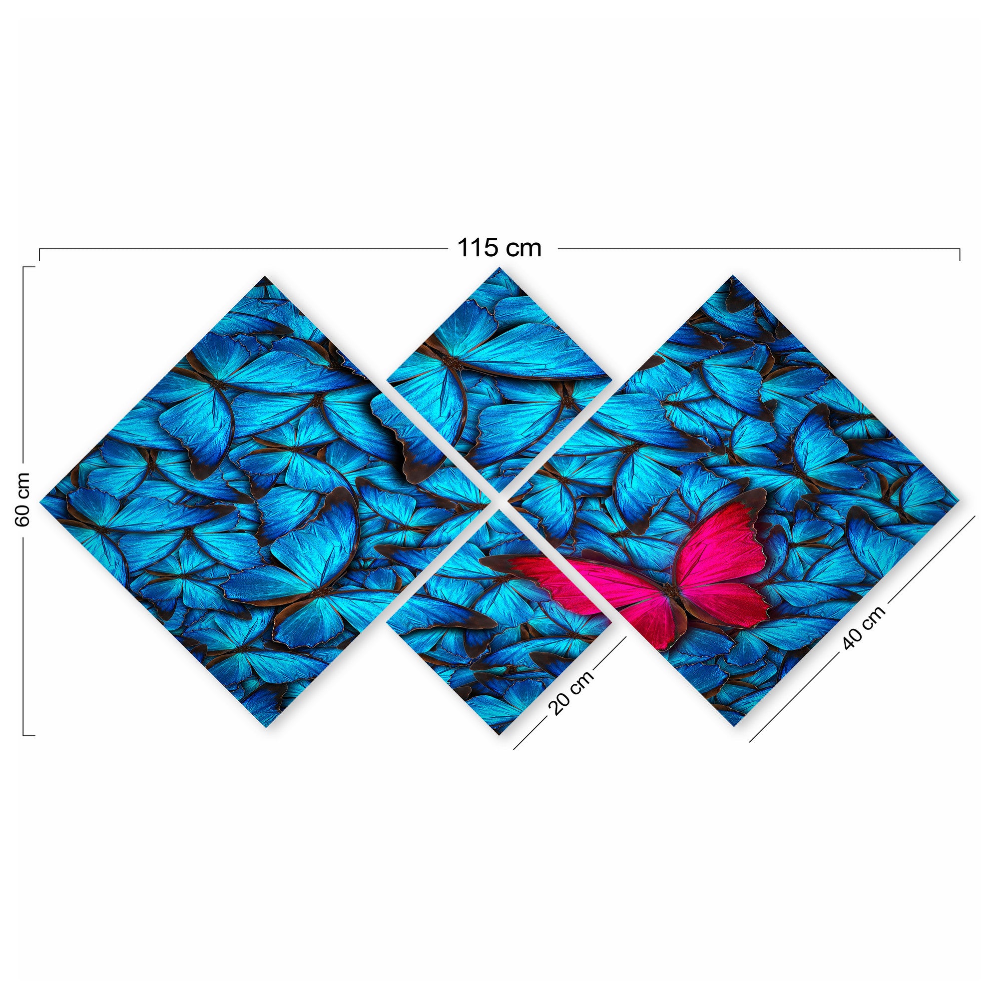 Conjunto Decorativo MDF Multicolor 4 Peças - Impressão UV Premium para Parede