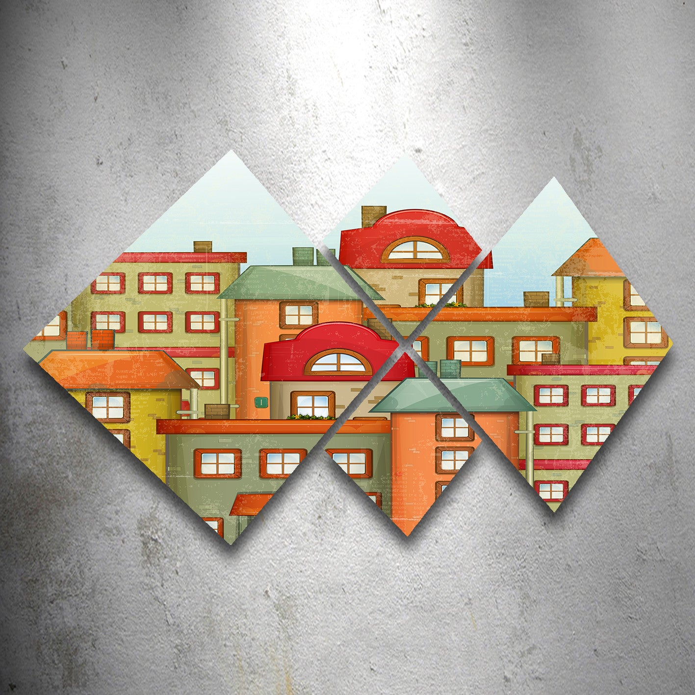 Conjunto Decorativo MDF Multicolor 4 Peças - Impressão UV Premium para Parede