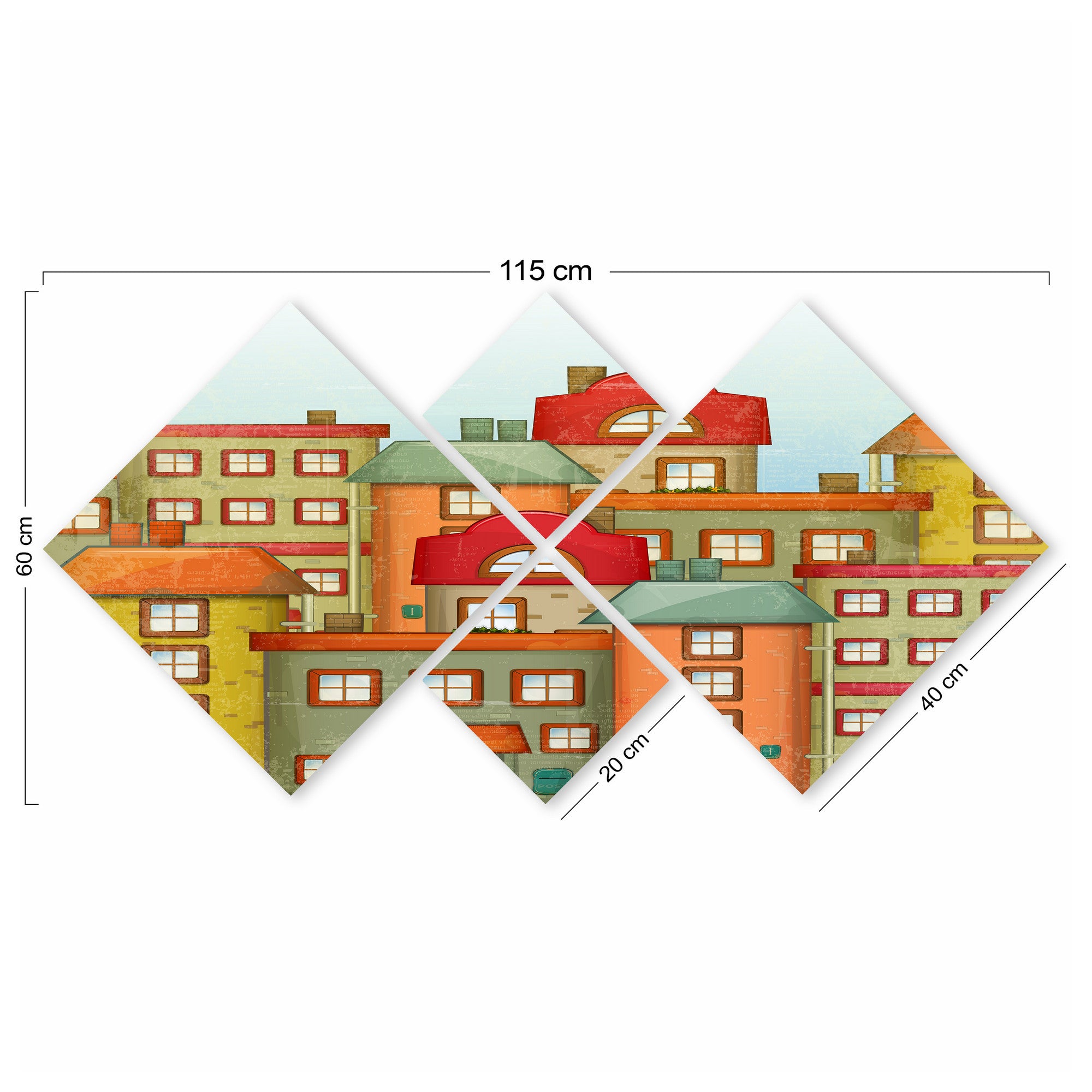 Conjunto Decorativo MDF Multicolor 4 Peças - Impressão UV Premium para Parede