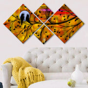 Conjunto Decorativo MDF Multicolor 4 Peças - Impressão UV Premium para Parede