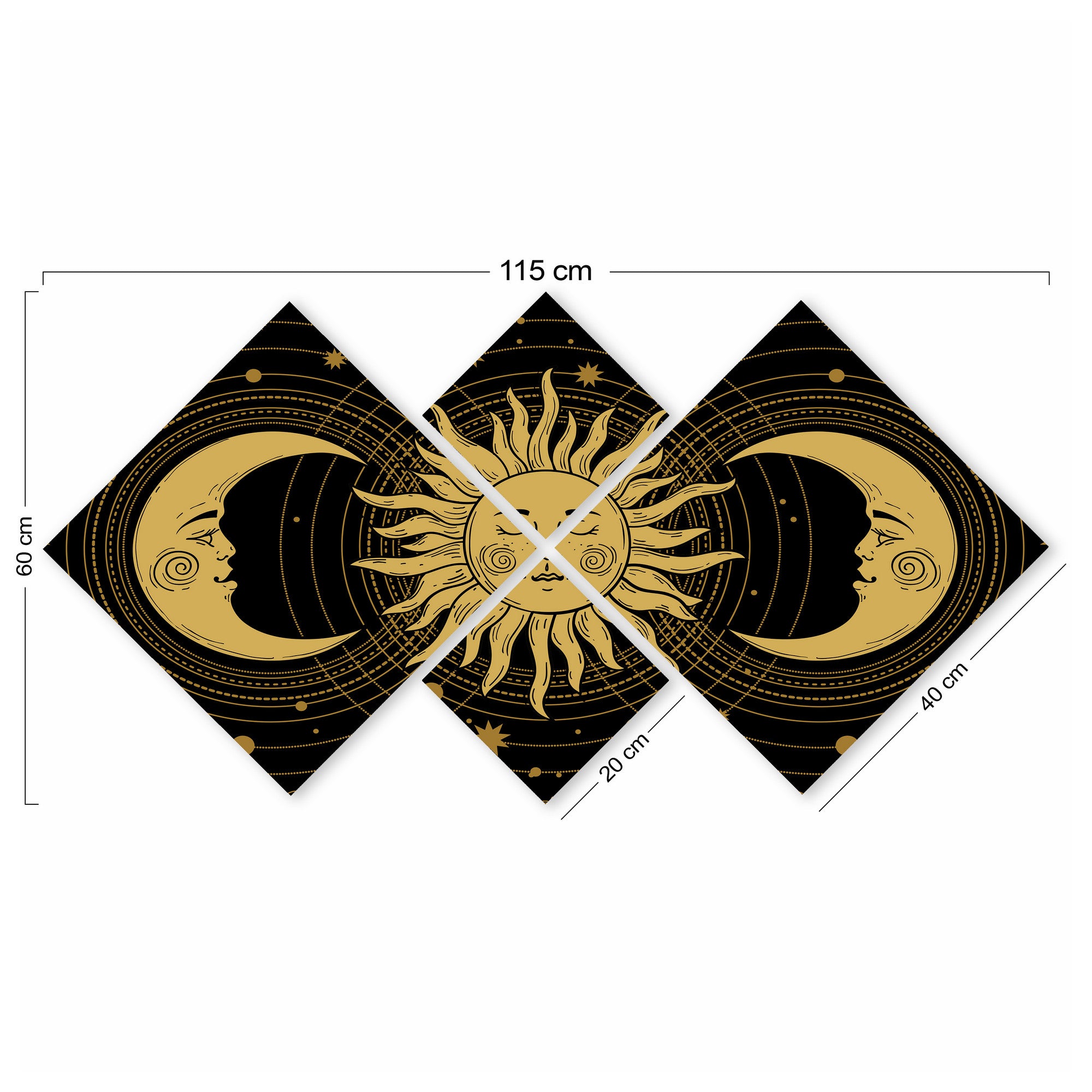 Conjunto Decorativo MDF Multicolor 4 Peças - Impressão UV Premium para Parede