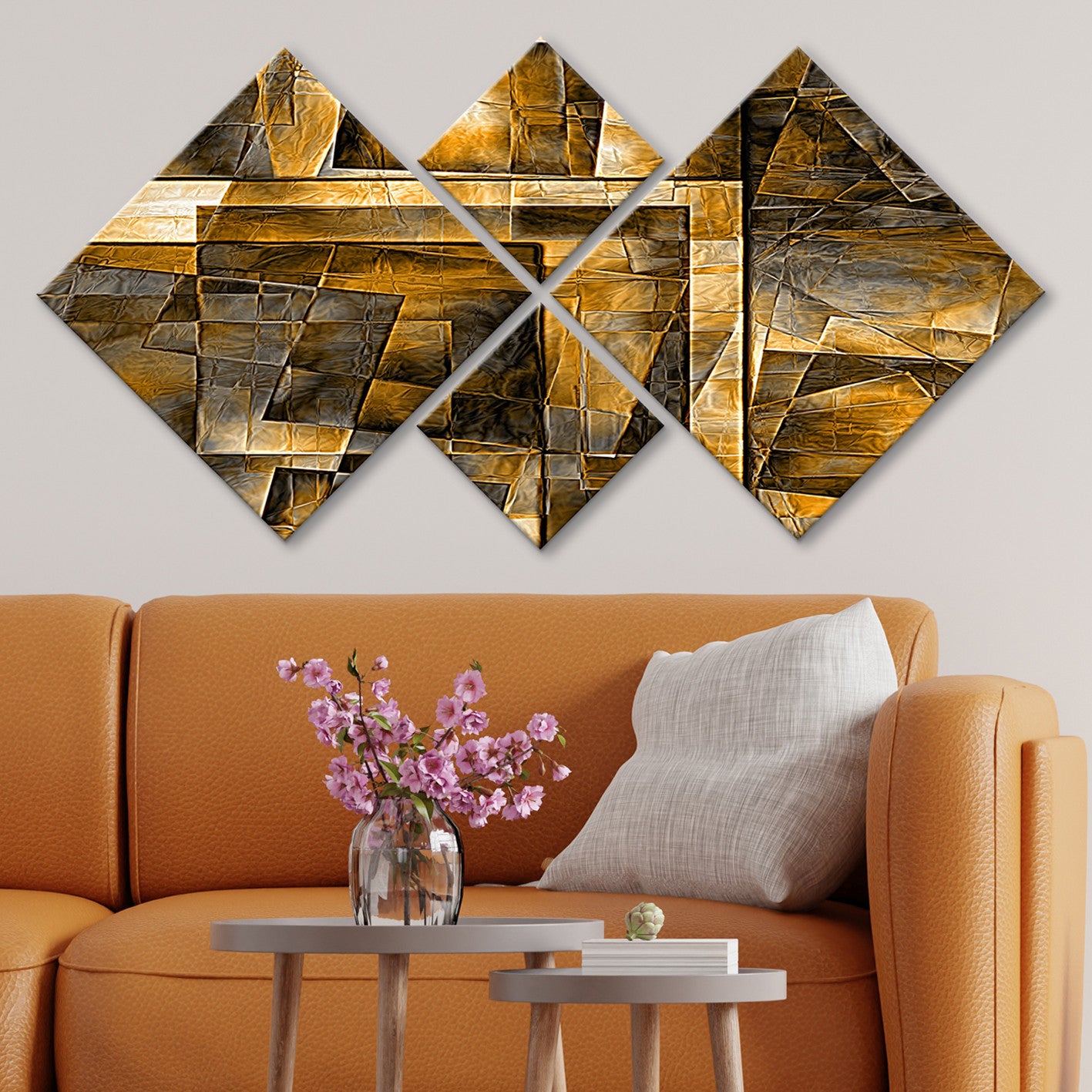 Conjunto Decorativo MDF Multicolor 4 Peças - Impressão UV Premium para Parede