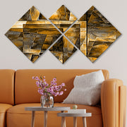 Conjunto Decorativo MDF Multicolor 4 Peças - Impressão UV Premium para Parede