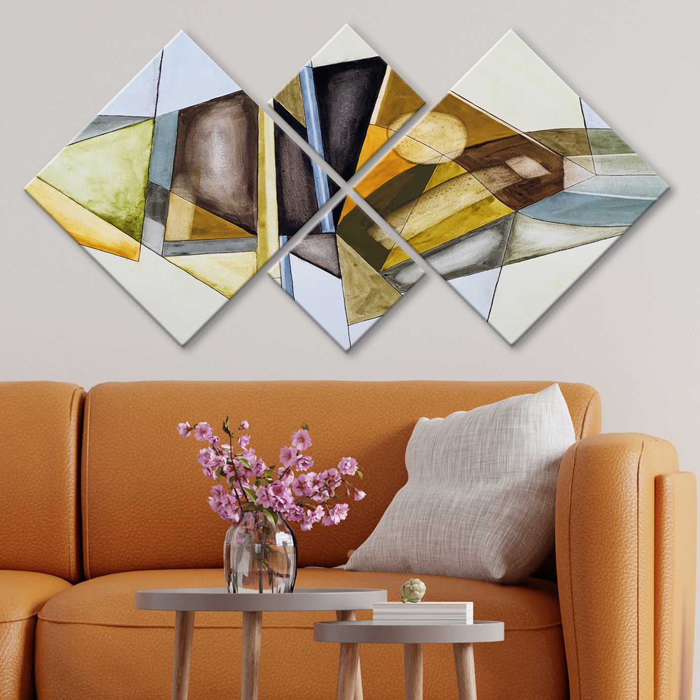 Conjunto Decorativo MDF Multicolor 4 Peças - Impressão UV Premium para Parede