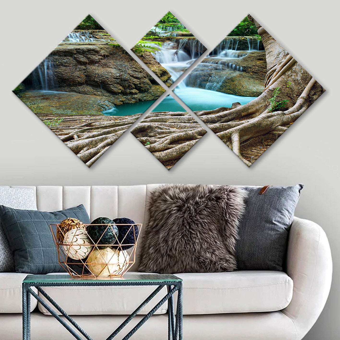 Conjunto Decorativo MDF Multicolor 4 Peças - Impressão UV Premium para Parede