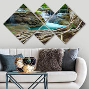 Conjunto Decorativo MDF Multicolor 4 Peças - Impressão UV Premium para Parede