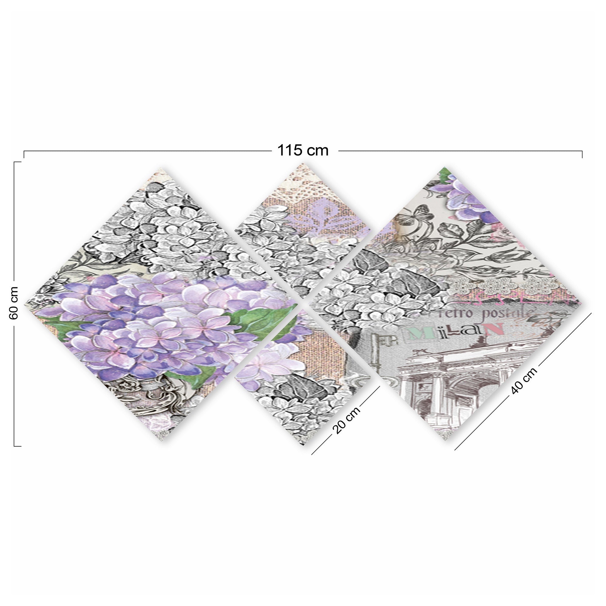 Conjunto Decorativo MDF Multicolor 4 Peças - Impressão UV Premium para Parede