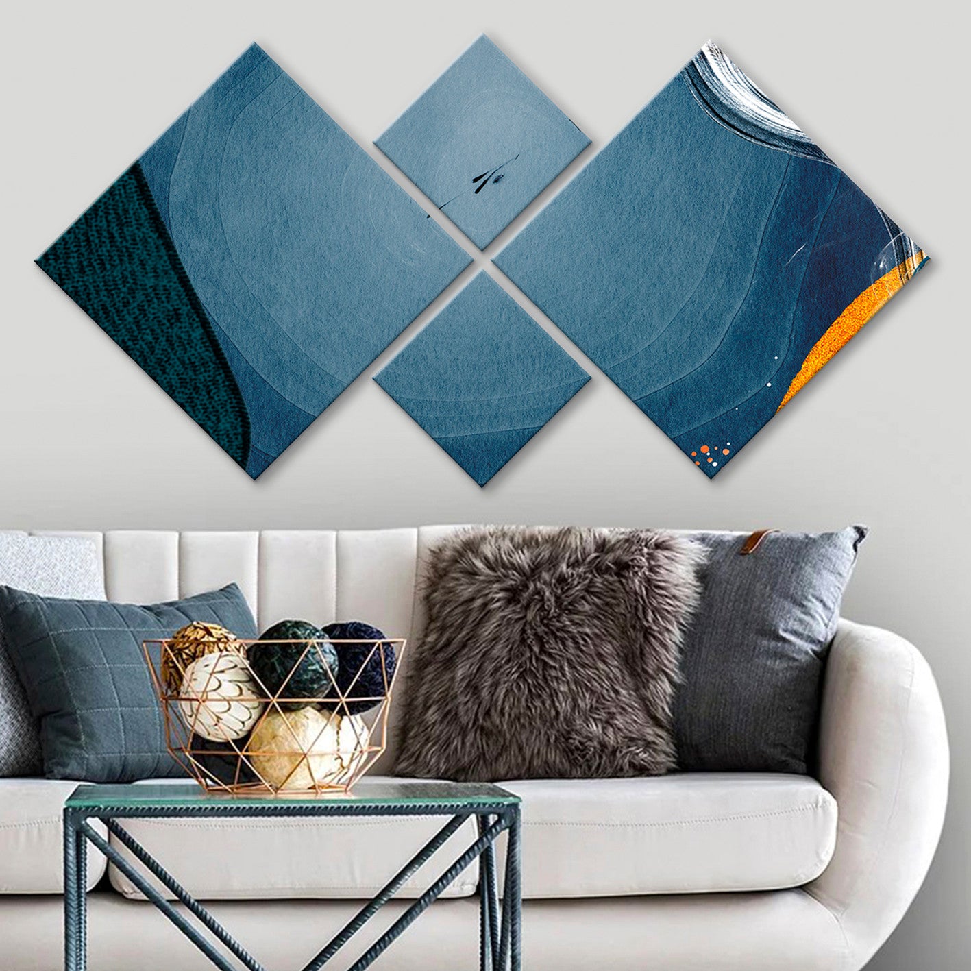 Conjunto Decorativo MDF Multicolor 4 Peças - Impressão UV Premium para Parede