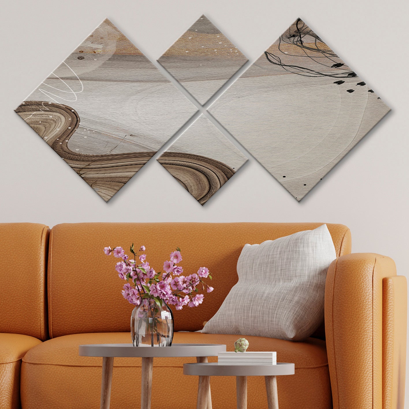 Conjunto Decorativo MDF Multicolor 4 Peças - Impressão UV Premium para Parede