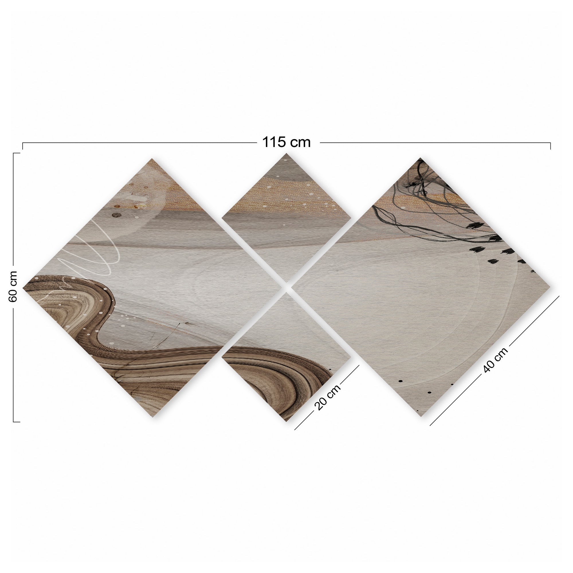 Conjunto Decorativo MDF Multicolor 4 Peças - Impressão UV Premium para Parede