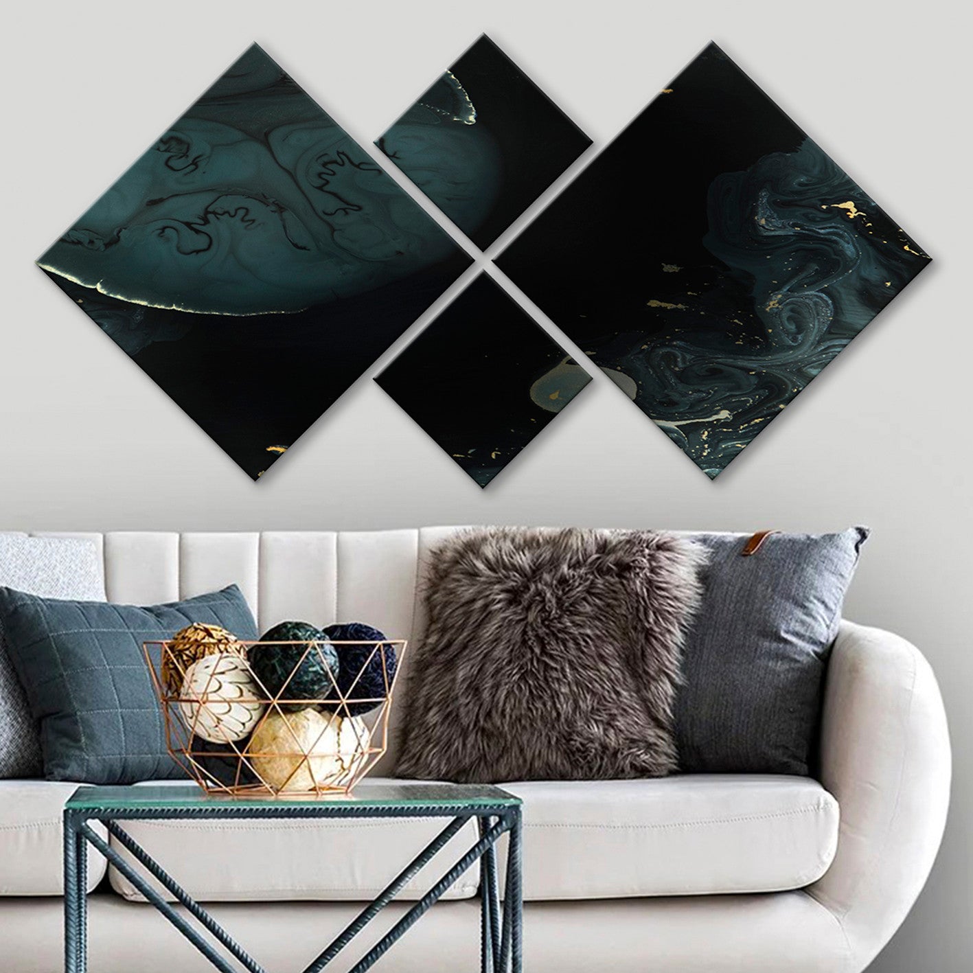 Conjunto Decorativo MDF Multicolor 4 Peças - Impressão UV Premium para Parede