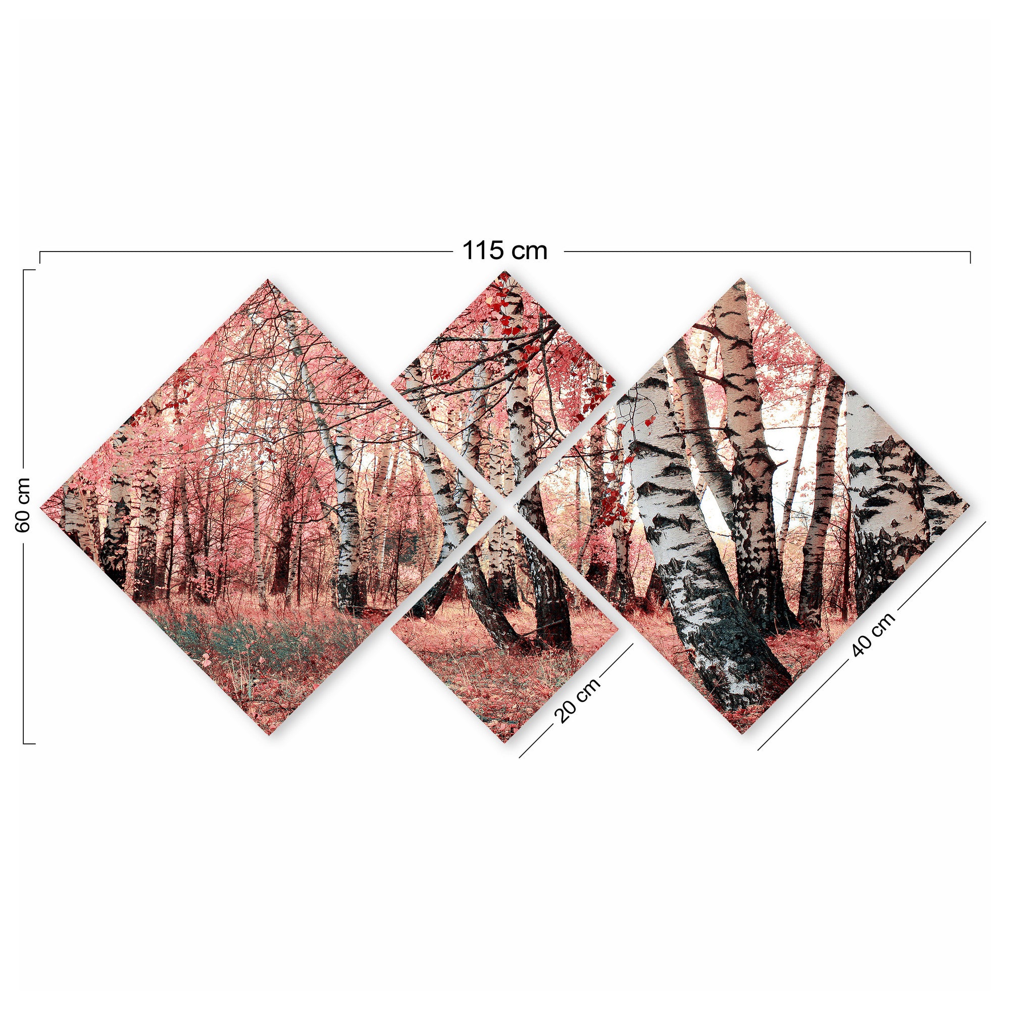 Conjunto Decorativo MDF Multicolor 4 Peças - Impressão UV Premium para Parede