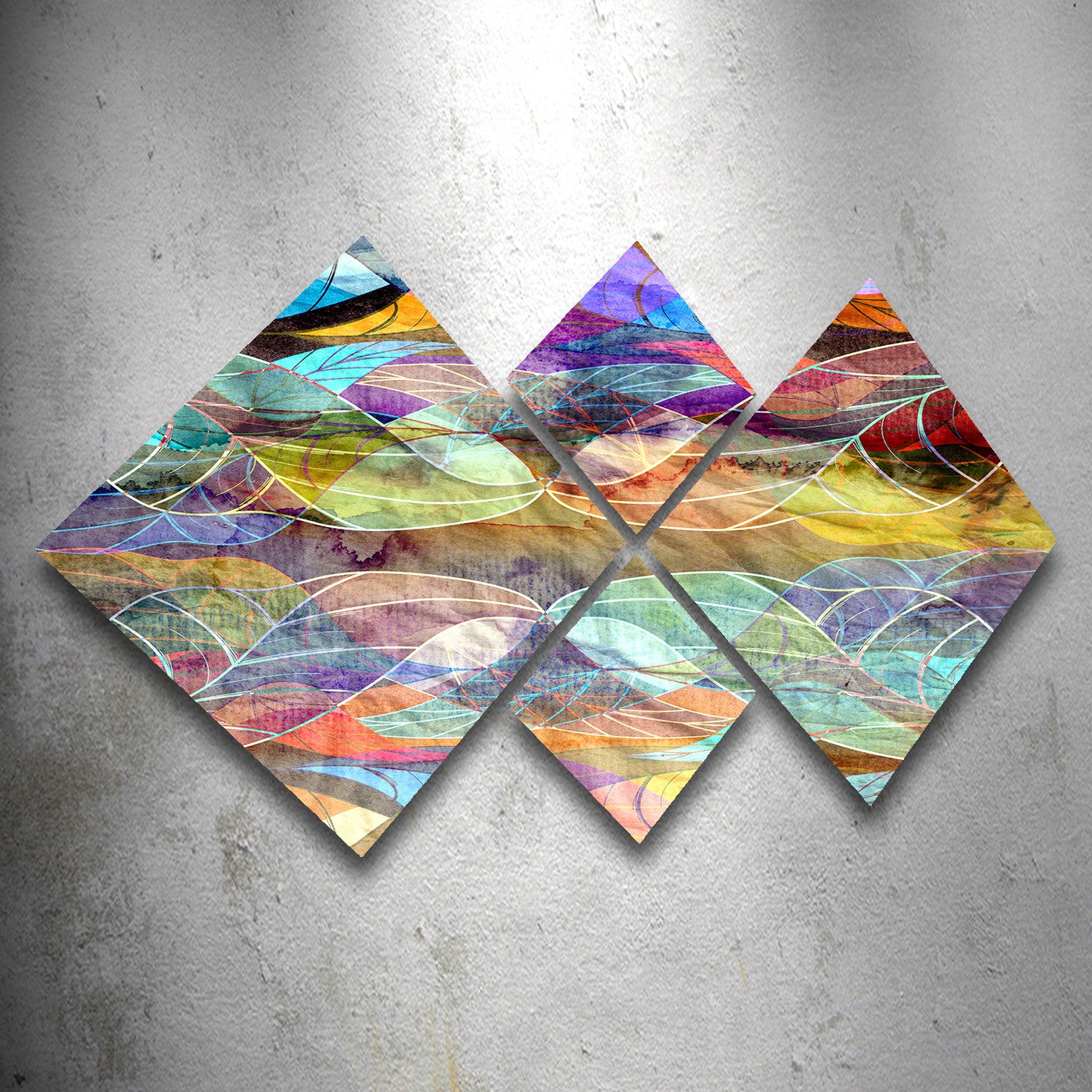 Conjunto Decorativo MDF Multicolor 4 Peças - Impressão UV Premium para Parede