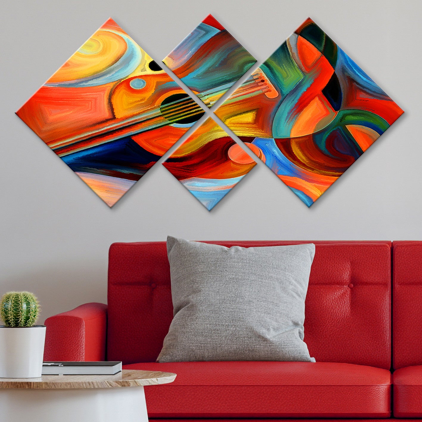 Conjunto Decorativo MDF Multicolor 4 Peças - Impressão UV Premium para Parede