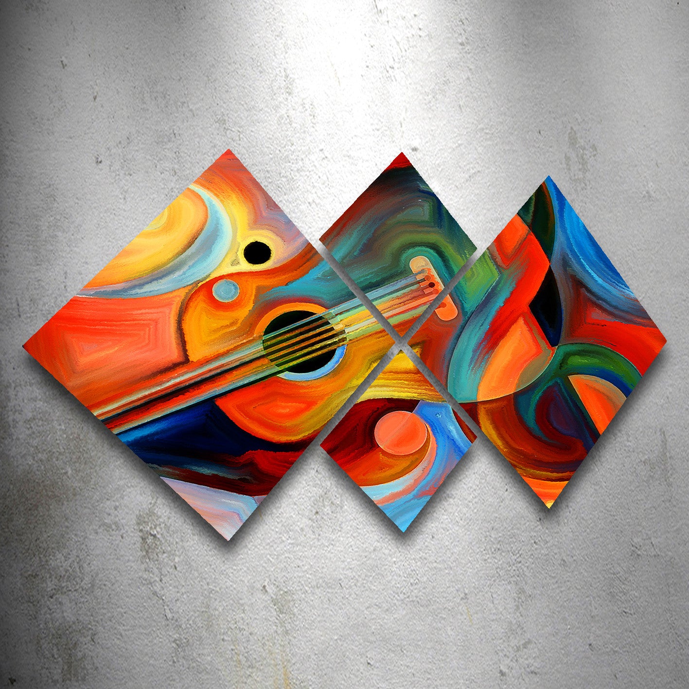 Conjunto Decorativo MDF Multicolor 4 Peças - Impressão UV Premium para Parede