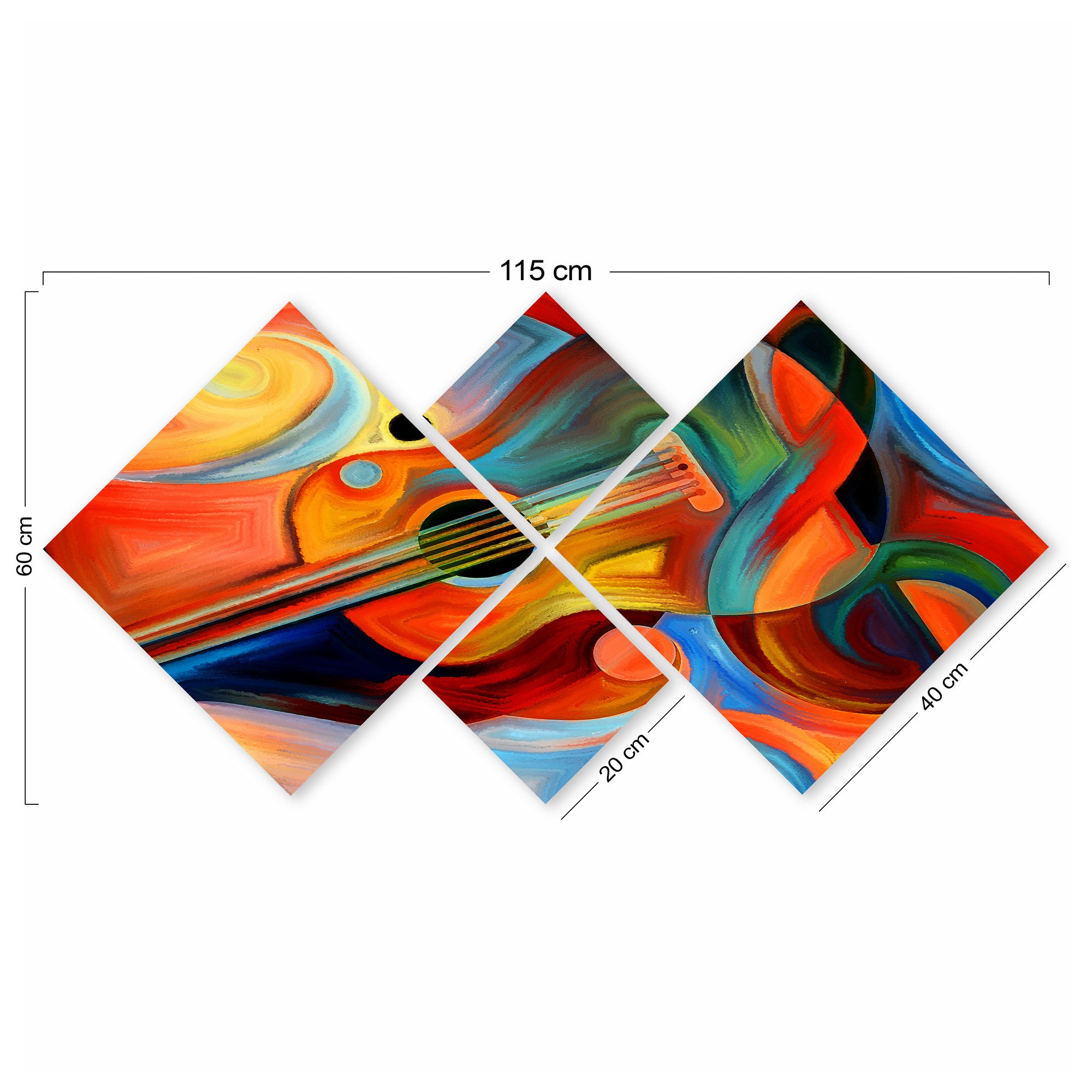 Conjunto Decorativo MDF Multicolor 4 Peças - Impressão UV Premium para Parede