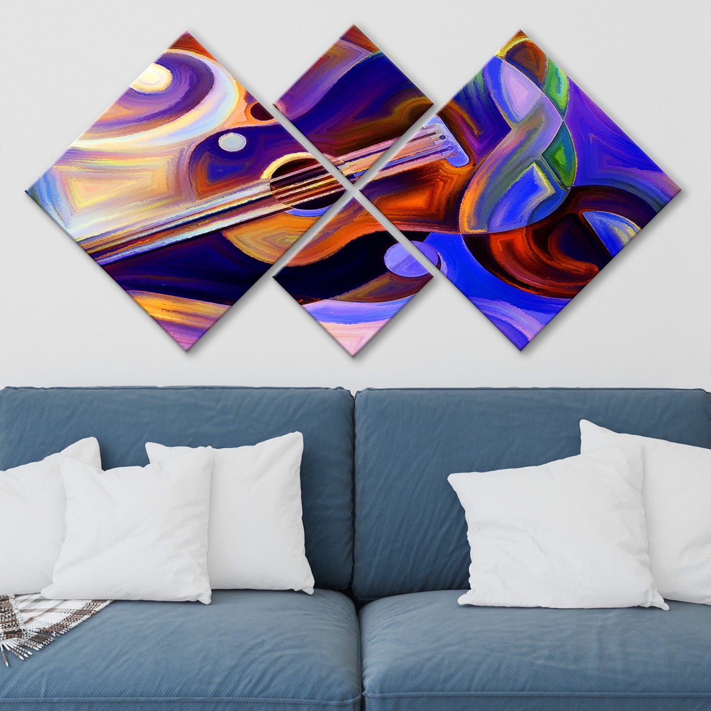 Conjunto Decorativo MDF Multicolor 4 Peças - Impressão UV Premium para Parede