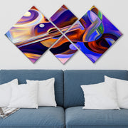 Conjunto Decorativo MDF Multicolor 4 Peças - Impressão UV Premium para Parede