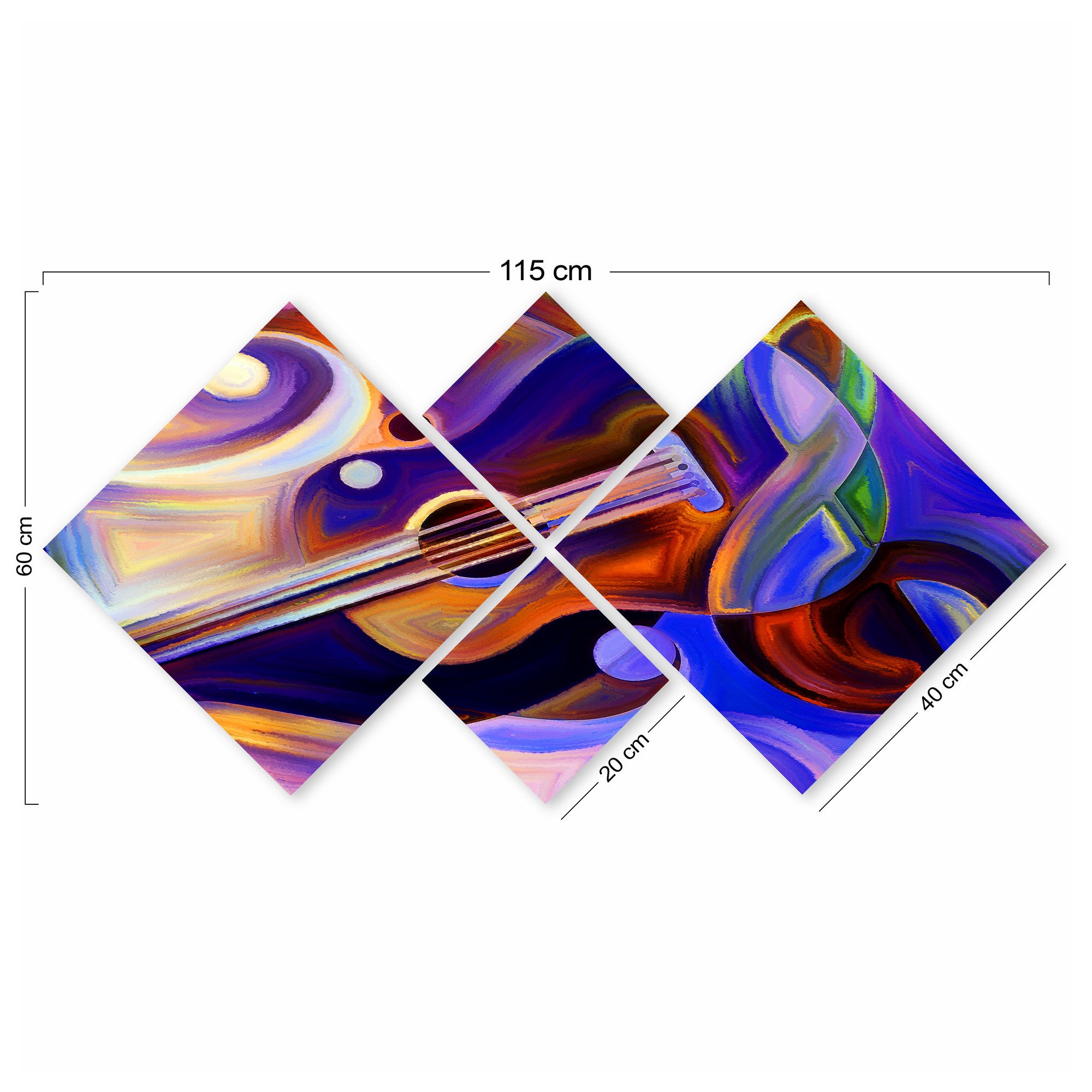 Conjunto Decorativo MDF Multicolor 4 Peças - Impressão UV Premium para Parede