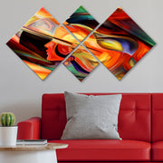 Conjunto Decorativo MDF Multicolor 4 Peças - Impressão UV Premium para Parede