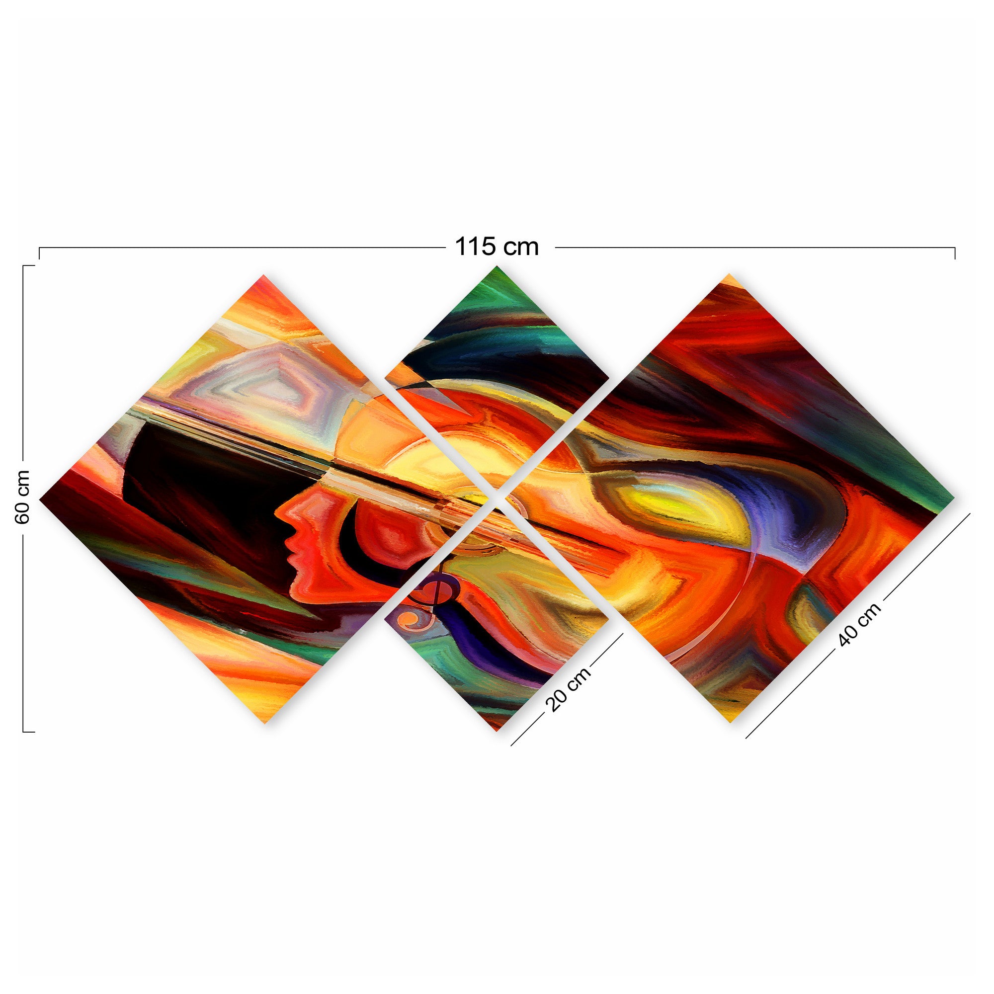 Conjunto Decorativo MDF Multicolor 4 Peças - Impressão UV Premium para Parede