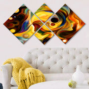 Conjunto Decorativo MDF Multicolor 4 Peças - Impressão UV Premium para Parede