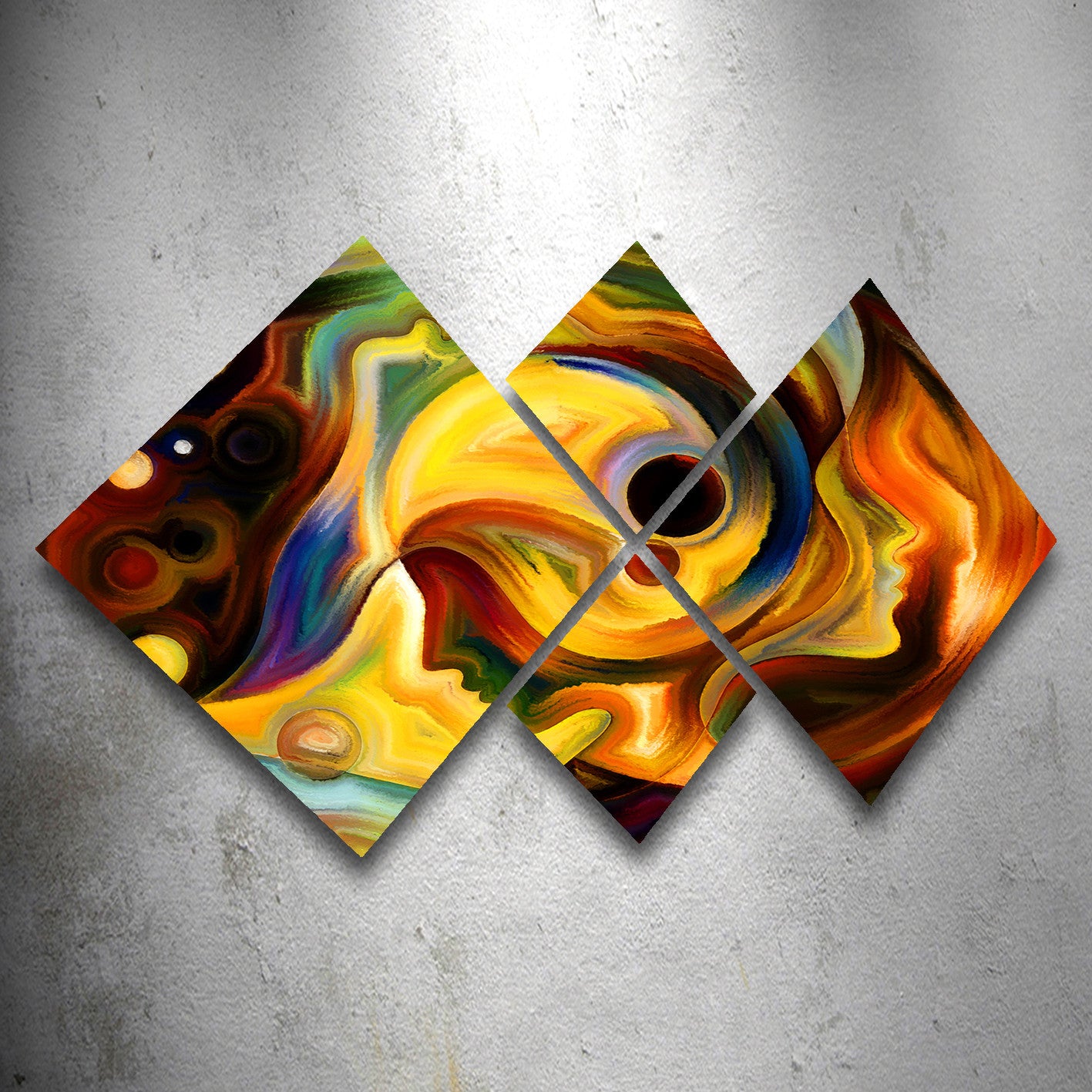 Conjunto Decorativo MDF Multicolor 4 Peças - Impressão UV Premium para Parede