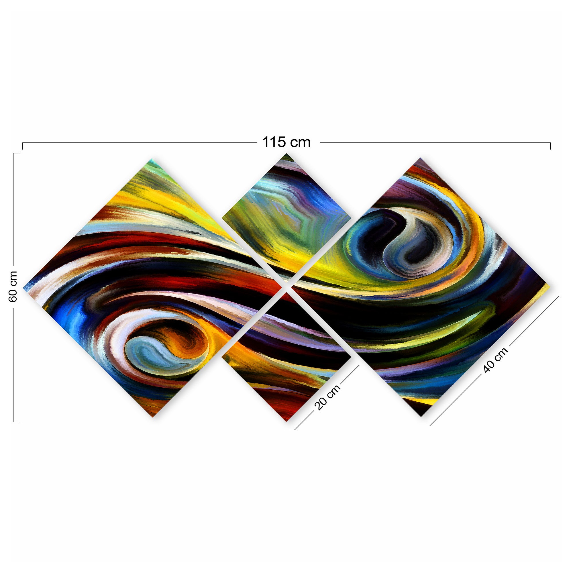 Conjunto Decorativo MDF Multicolor 4 Peças - Impressão UV Premium para Parede