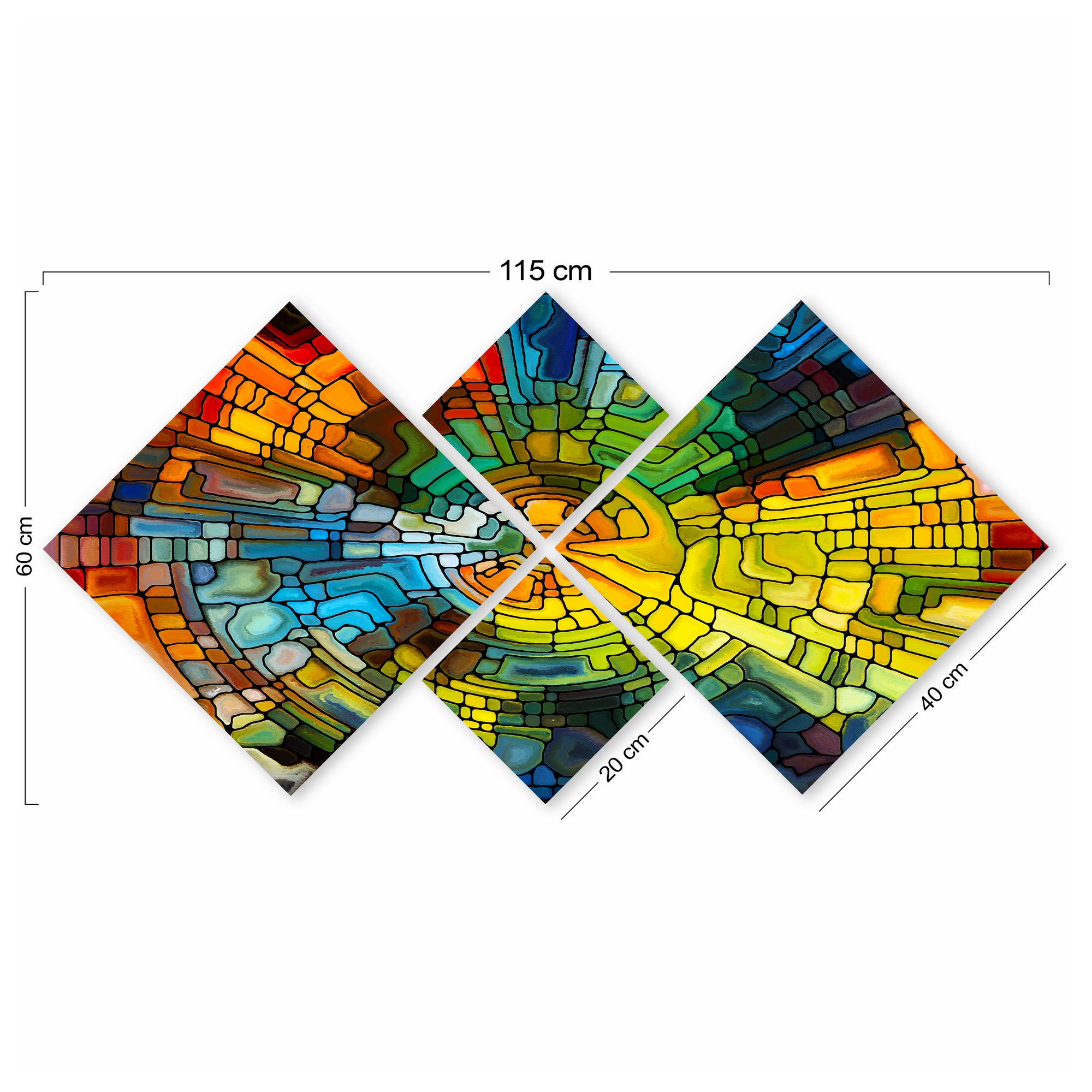 Conjunto Decorativo MDF Multicolor 4 Peças - Impressão UV Premium para Parede