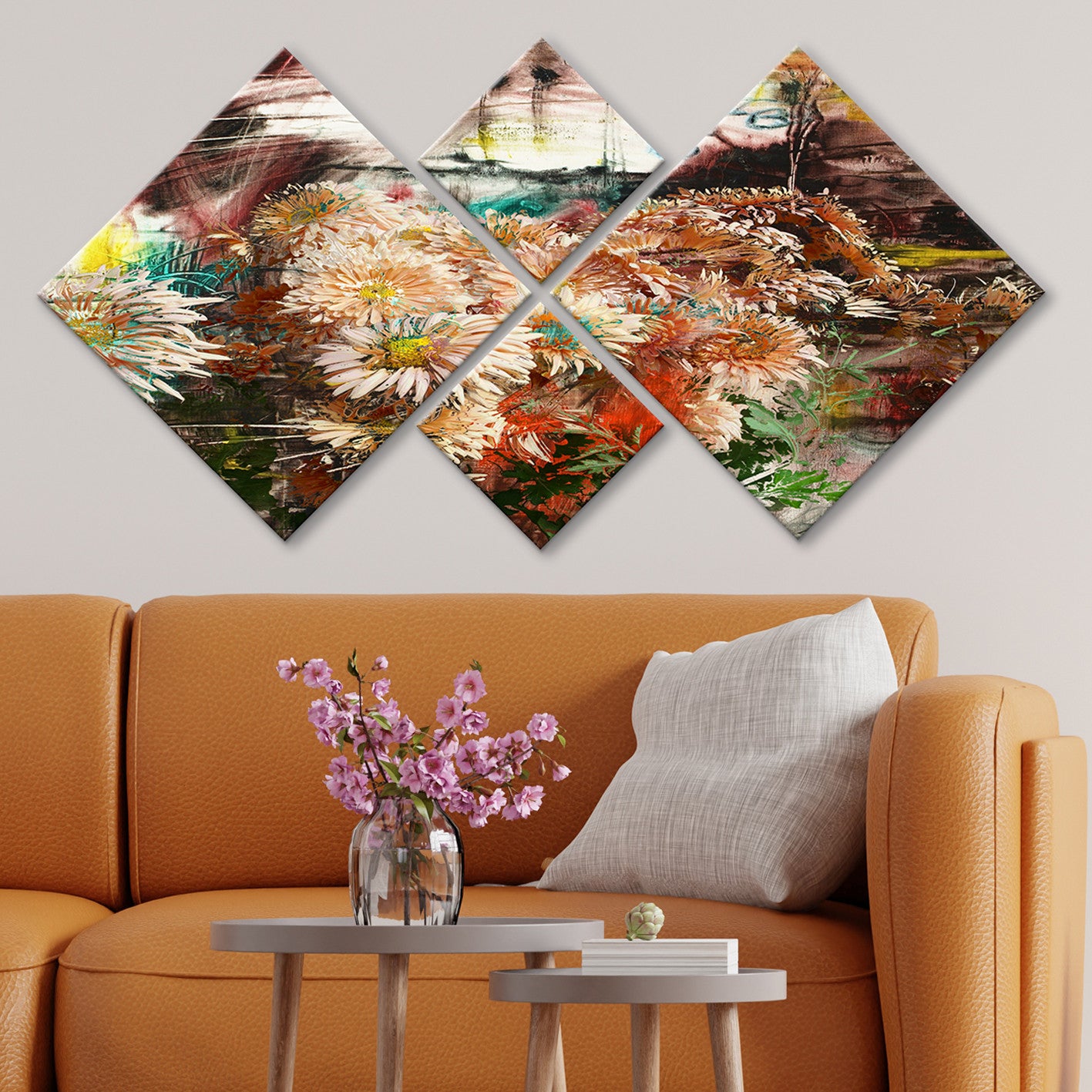 Conjunto Decorativo MDF Multicolor 4 Peças - Impressão UV Premium para Parede