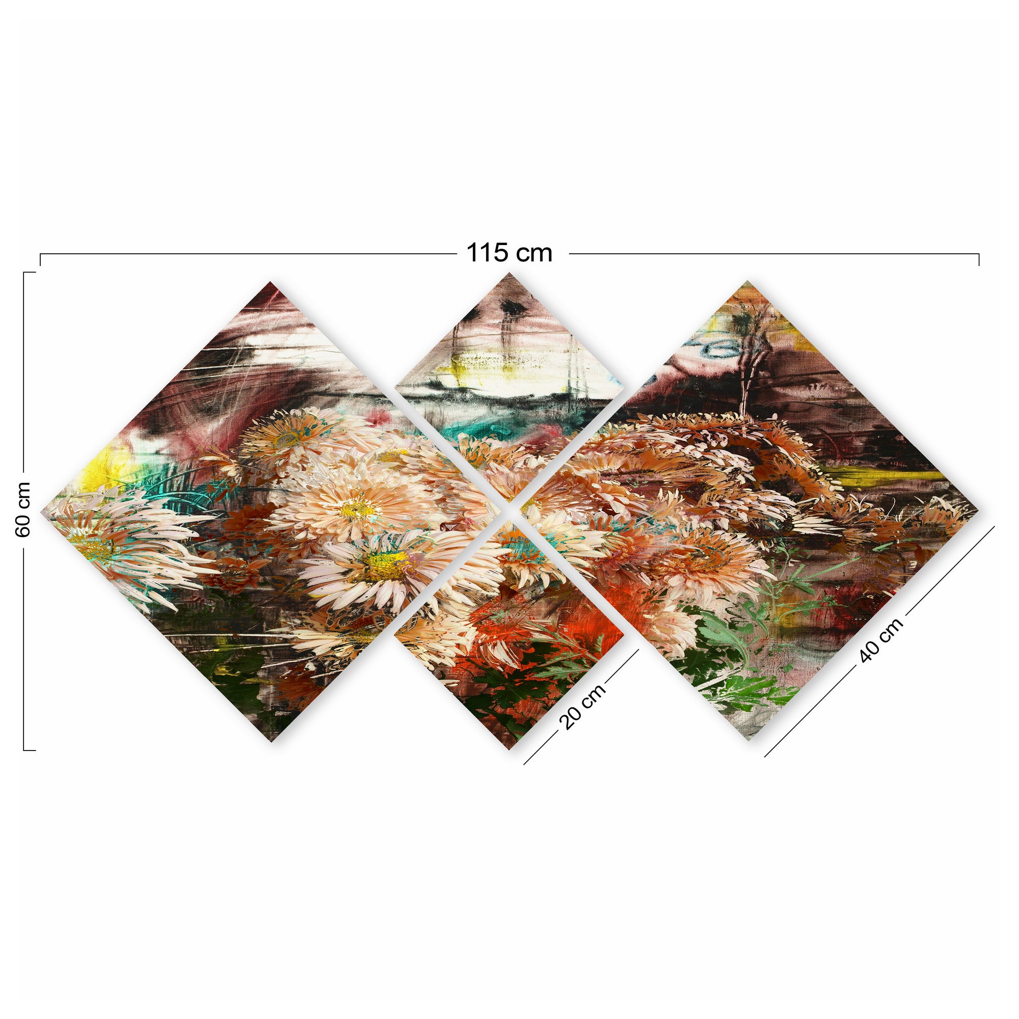 Conjunto Decorativo MDF Multicolor 4 Peças - Impressão UV Premium para Parede