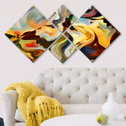 Conjunto Decorativo MDF Multicolor 4 Peças - Impressão UV Premium para Parede