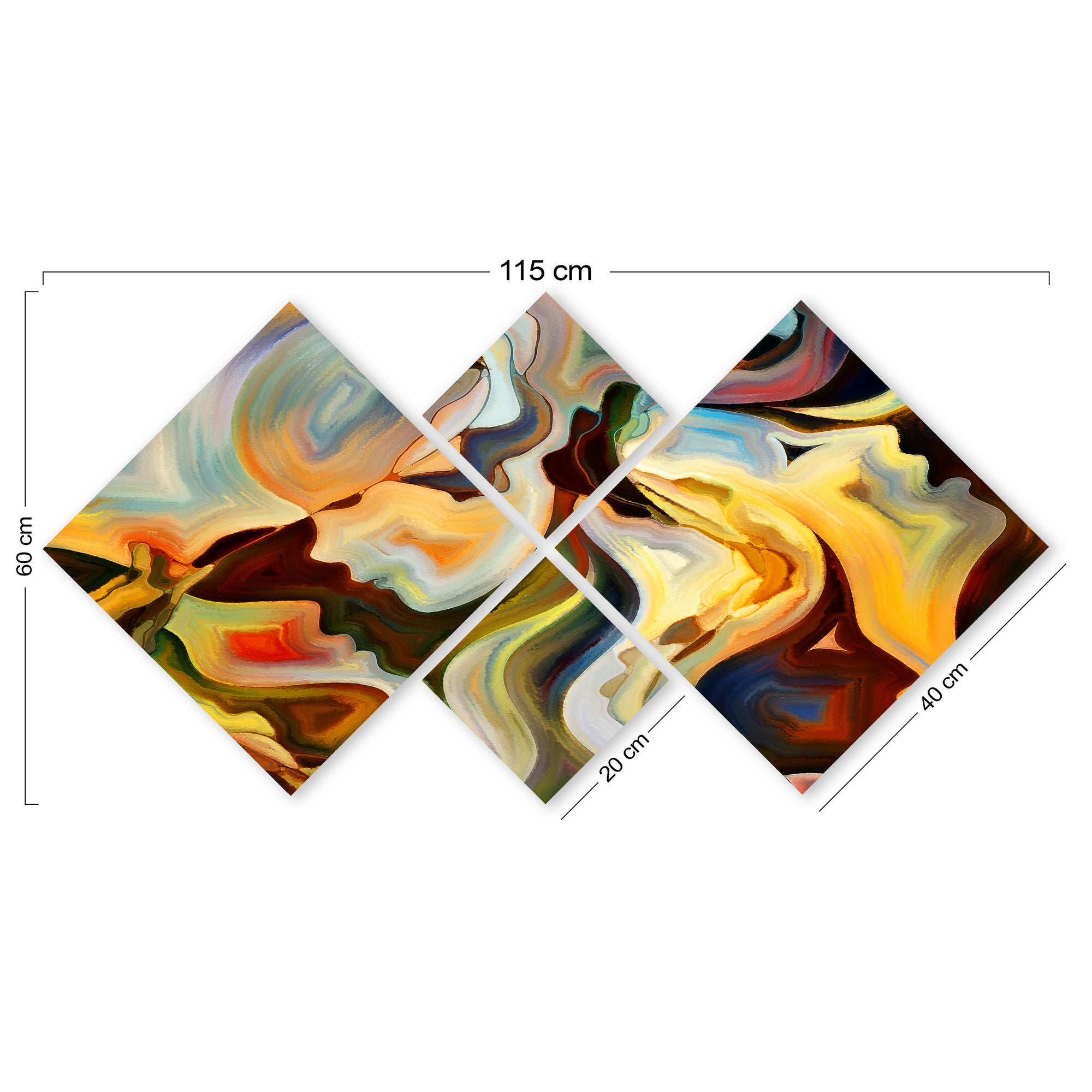 Conjunto Decorativo MDF Multicolor 4 Peças - Impressão UV Premium para Parede