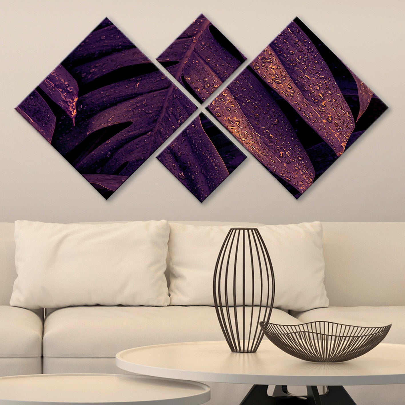 Conjunto Decorativo MDF Multicolor 4 Peças - Impressão UV Premium para Parede