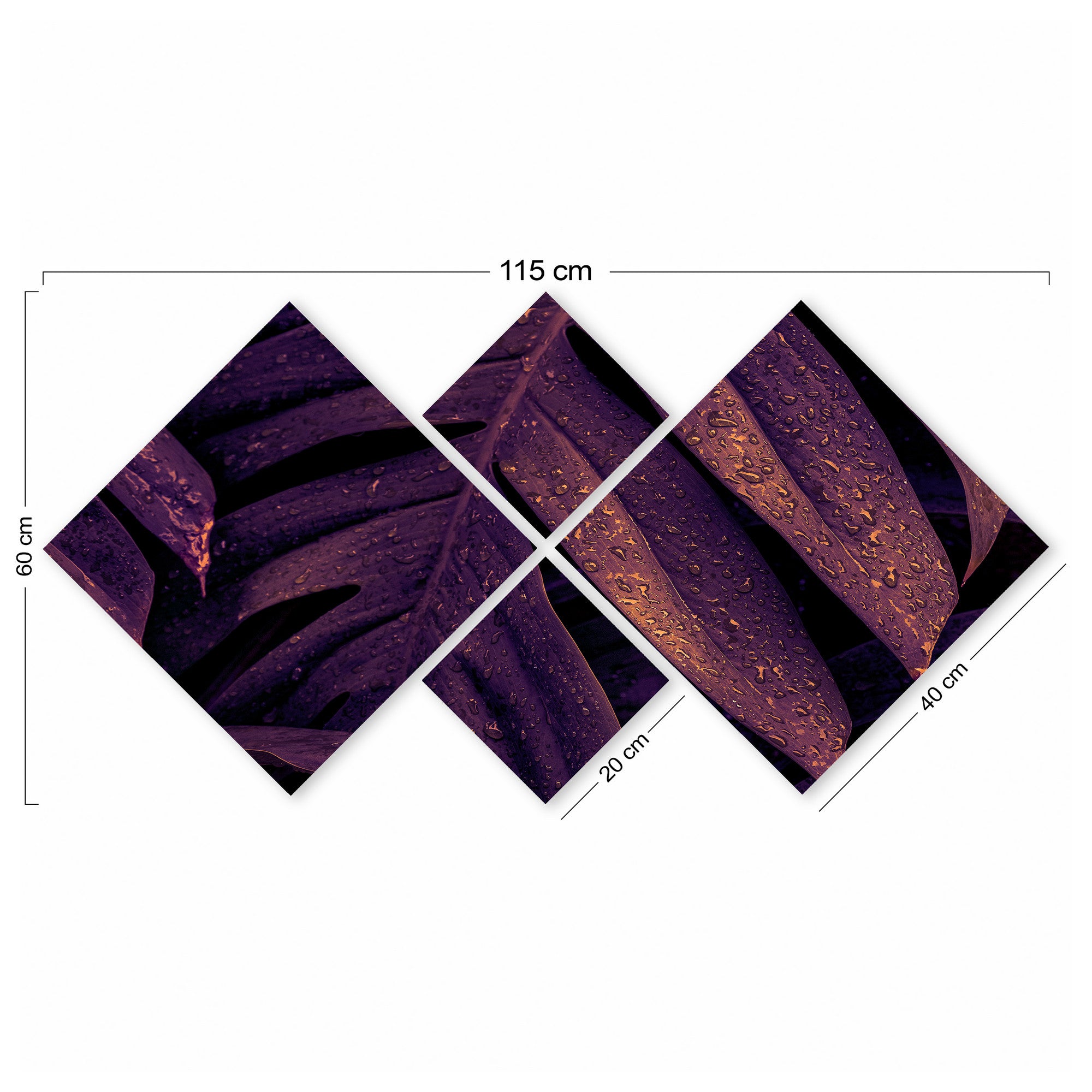 Conjunto Decorativo MDF Multicolor 4 Peças - Impressão UV Premium para Parede