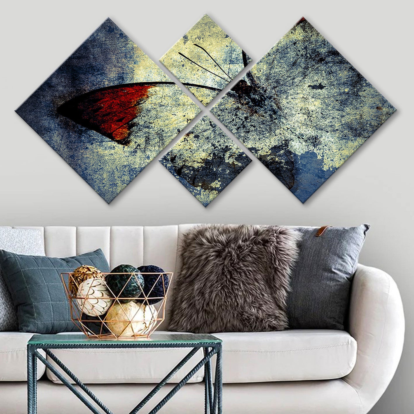 Conjunto Decorativo MDF Multicolor 4 Peças - Impressão UV Premium para Parede