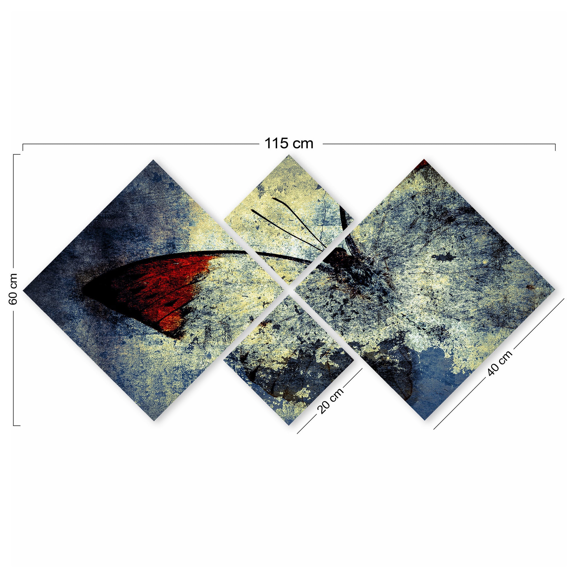 Conjunto Decorativo MDF Multicolor 4 Peças - Impressão UV Premium para Parede