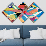 Conjunto Decorativo MDF Multicolor 4 Peças - Impressão UV Premium para Parede