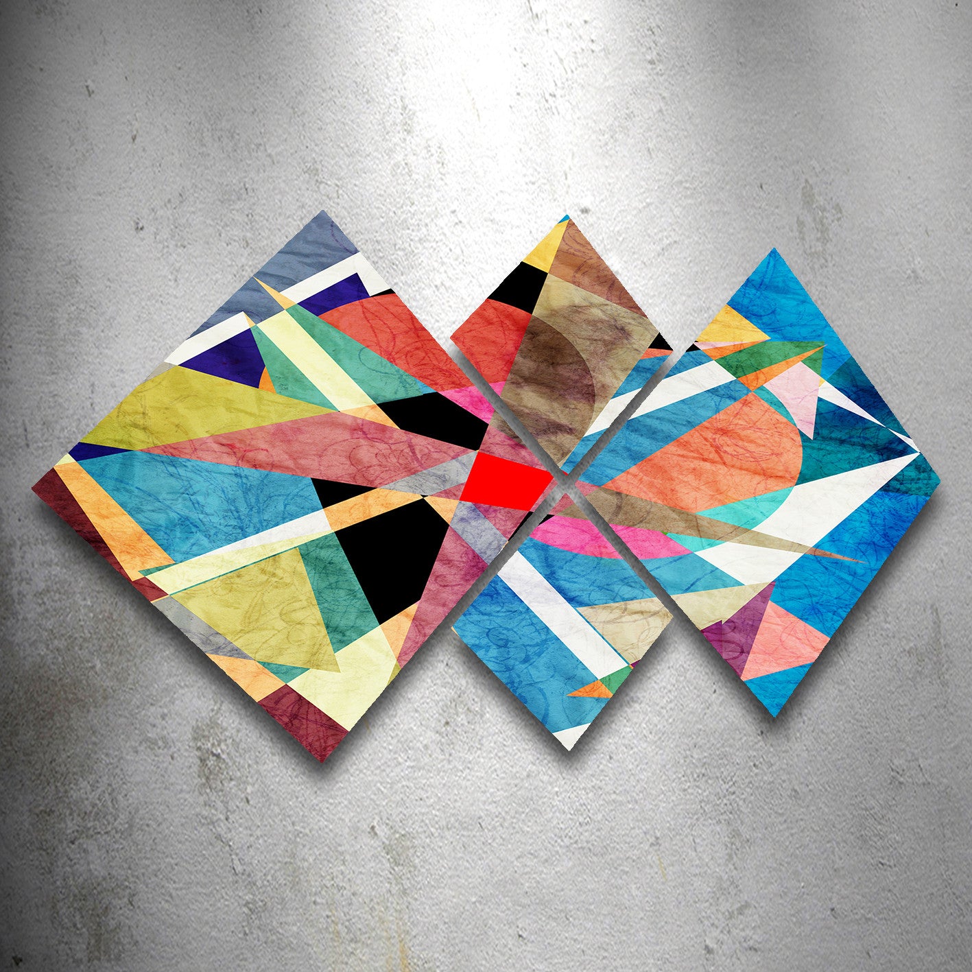 Conjunto Decorativo MDF Multicolor 4 Peças - Impressão UV Premium para Parede