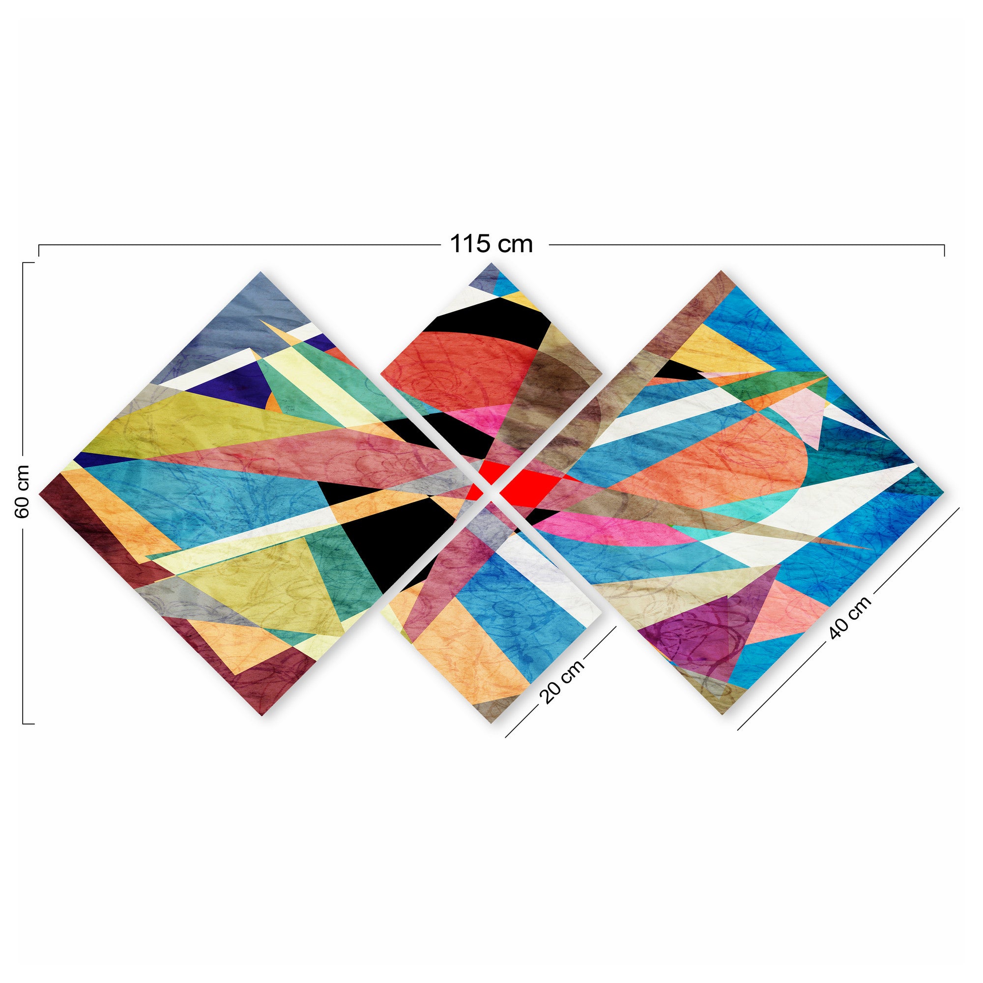 Conjunto Decorativo MDF Multicolor 4 Peças - Impressão UV Premium para Parede