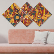 Conjunto Decorativo MDF Multicolor 4 Peças - Impressão UV Premium para Parede