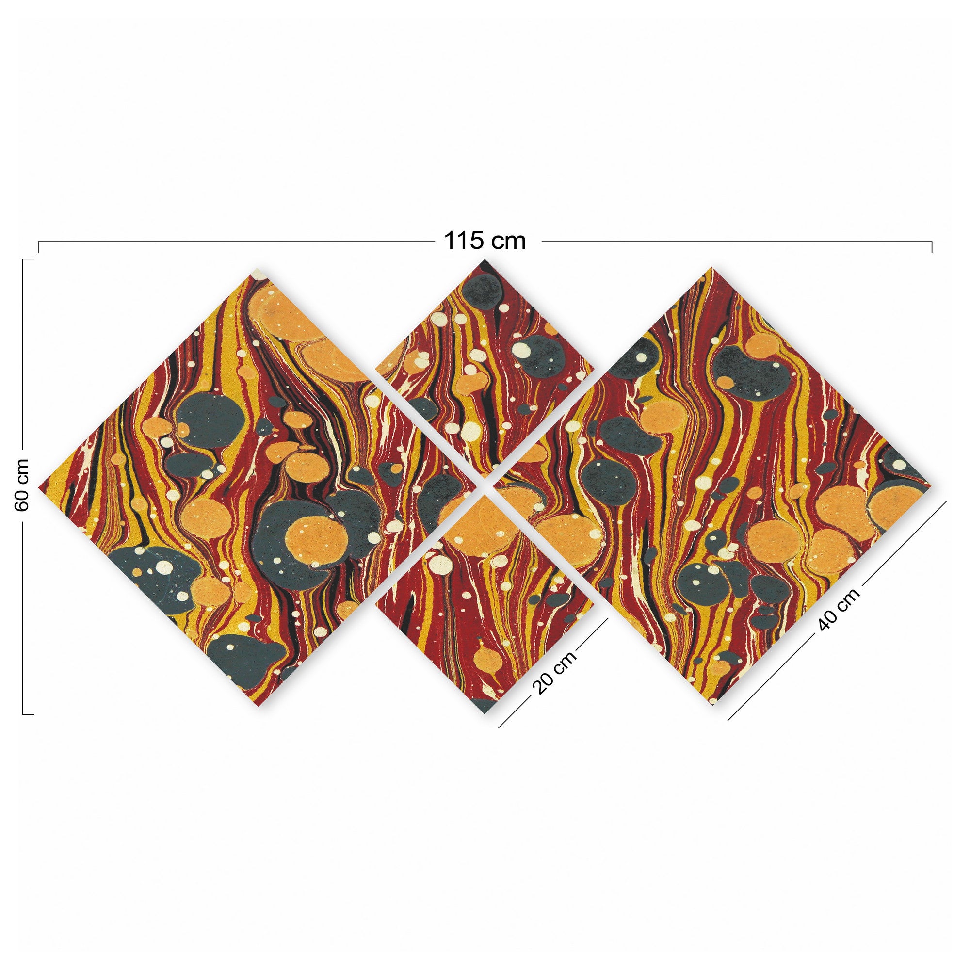 Conjunto Decorativo MDF Multicolor 4 Peças - Impressão UV Premium para Parede