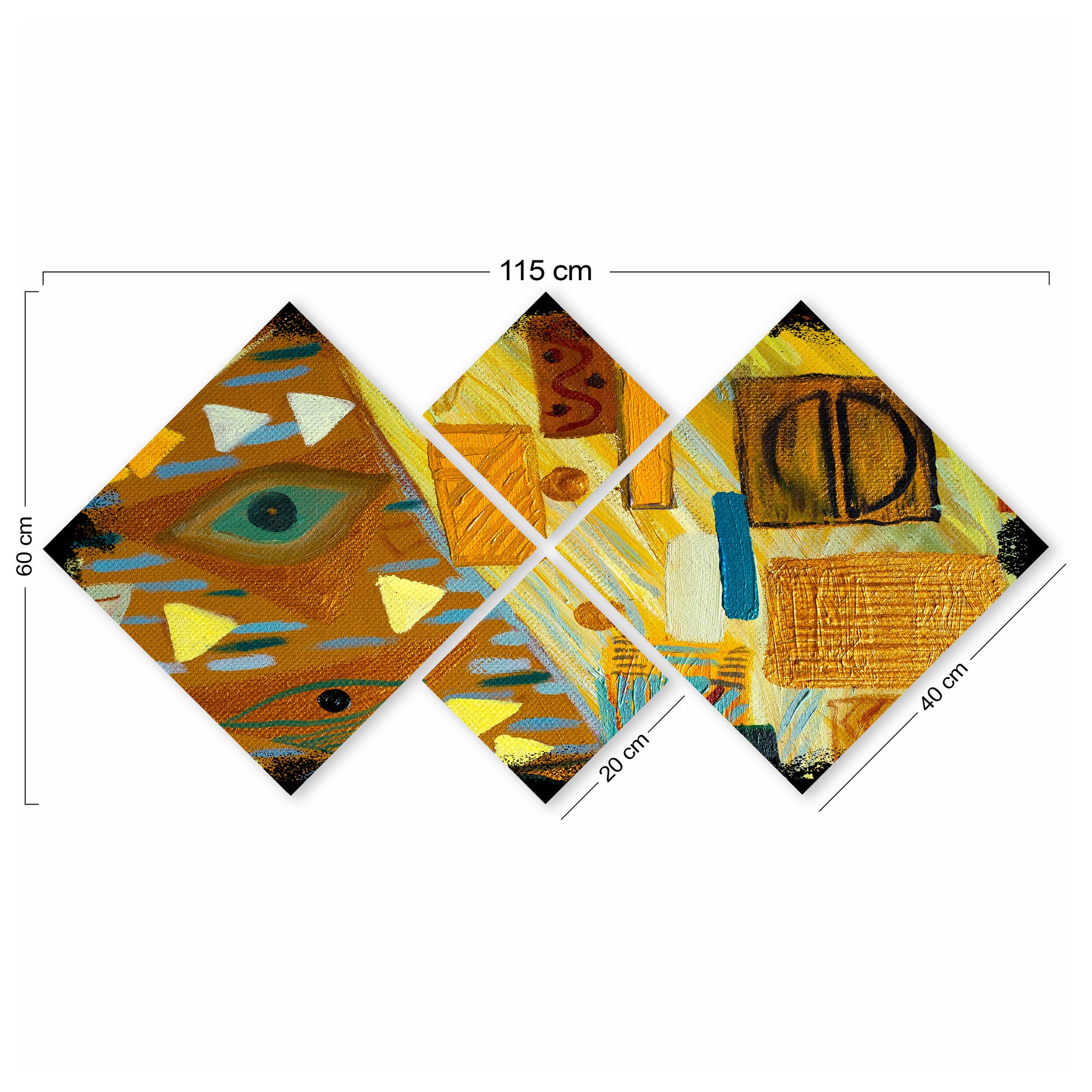 Conjunto Decorativo MDF Multicolor 4 Peças - Impressão UV Premium para Parede