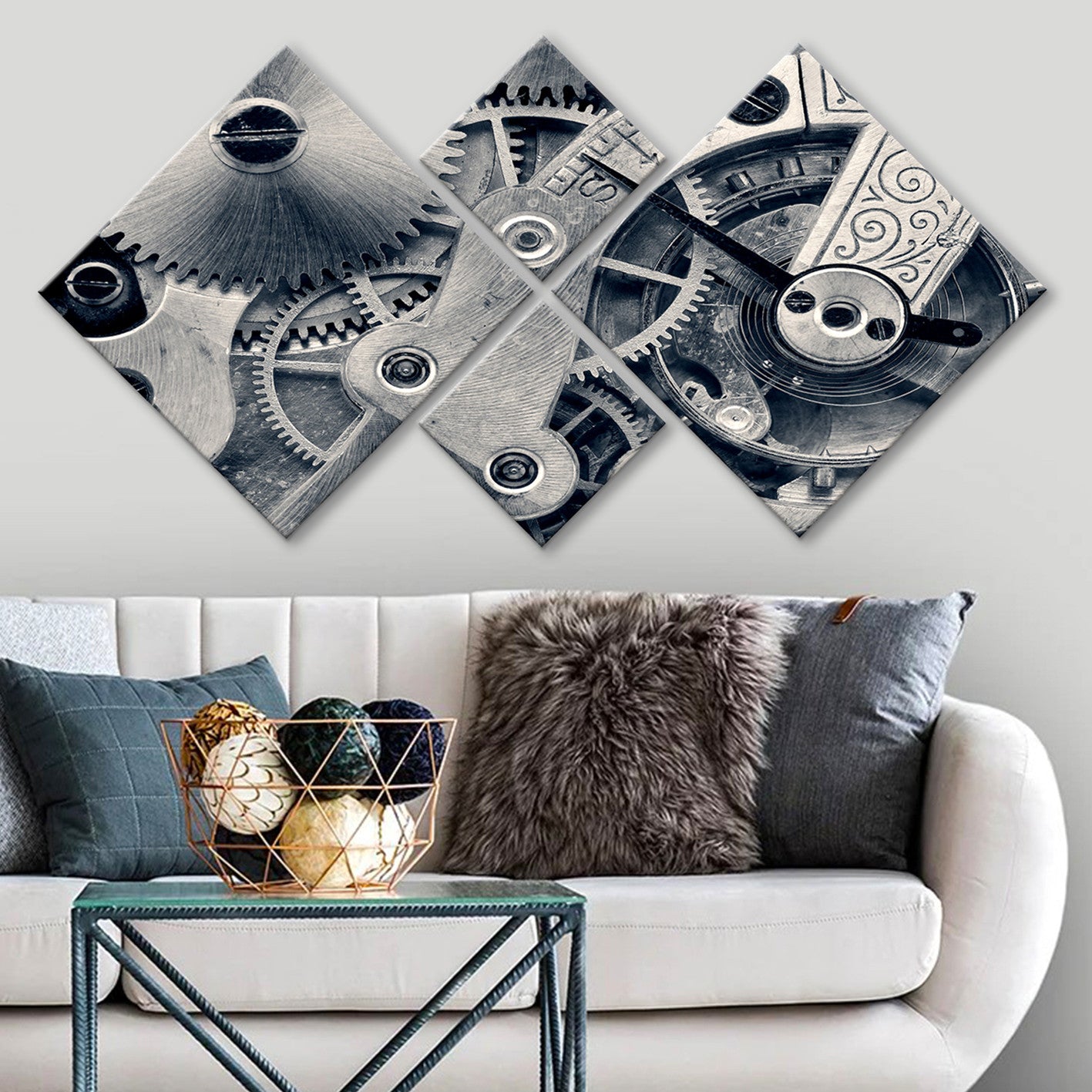 Conjunto Decorativo MDF Multicolor 4 Peças - Impressão UV Premium para Parede